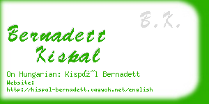 bernadett kispal business card